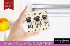 Cute Dogs Magnet Sublimation - Puppy Square Magnet PNG Product Image 1