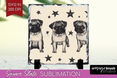 Cute Dogs Slate PNG - Puppy Square Slate Sublimation Product Image 1