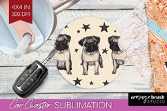 Cute Dogs Car Coaster - Puppy Coaster PNG Sublimation Product Image 1