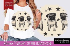 Cute Dogs Round Tshirt Background - Puppy PNG Sublimation Product Image 1