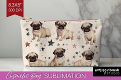 Cute Dogs Cosmetic Bag - Puppy Makeup Bag PNG Sublimation Product Image 1