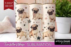 Cute Dogs Tumbler Wrap - Puppy Tumbler PNG Sublimation Product Image 1