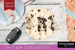 Cute Dogs Car Coaster - Puppy Coaster PNG Sublimation Product Image 1