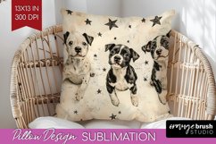 Cute Dogs Pillow Sublimation - Puppy Pillow Cover PNG Product Image 1