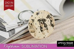 Cute Dogs Keychain PNG - Puppy Keychain Sublimation Product Image 1