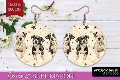 Cute Dogs Round Earrings - Puppy PNG Sublimation Product Image 1