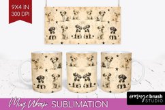 Cute Dogs Mug Wrap - Puppy Mug PNG Sublimation Product Image 1