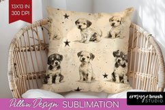 Cute Dogs Pillow Sublimation - Puppy Pillow Cover PNG Product Image 1