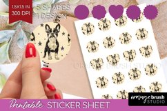Cute Dogs Round Sticker - Puppy Printable Sticker Sheet Product Image 1