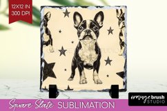 Cute Dogs Slate PNG - Puppy Square Slate Sublimation Product Image 1