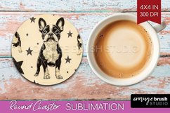 Cute Dogs Round Coaster - Puppy Coaster PNG Sublimation Product Image 1