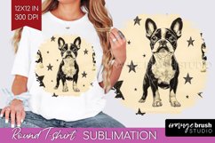 Cute Dogs Round Tshirt Background - Puppy PNG Sublimation Product Image 1