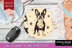 Cute Dogs Car Coaster - Puppy Coaster PNG Sublimation Product Image 1