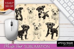 Cute Dogs Mouse Pad Sublimation - Puppy Mousepad PNG Product Image 1