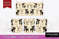 Cute Dogs Mug Wrap - Puppy Mug PNG Sublimation Product Image 1