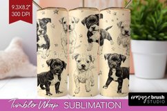 Cute Dogs Tumbler Wrap - Puppy Tumbler PNG Sublimation Product Image 1