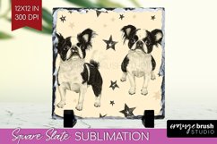 Cute Dogs Slate PNG - Puppy Square Slate Sublimation Product Image 1