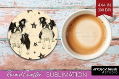 Cute Dogs Round Coaster - Puppy Coaster PNG Sublimation Product Image 1