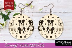 Cute Dogs Round Earrings - Puppy PNG Sublimation Product Image 1
