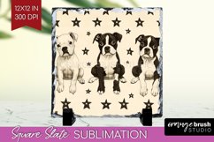 Cute Dogs Slate PNG - Puppy Square Slate Sublimation Product Image 1
