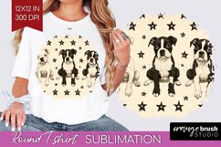Cute Dogs Round Tshirt Background - Puppy PNG Sublimation Product Image 1