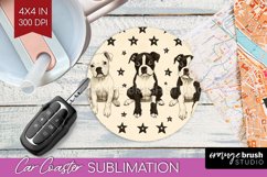 Cute Dogs Car Coaster - Puppy Coaster PNG Sublimation Product Image 1