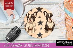 Cute Dogs Car Coaster - Puppy Coaster PNG Sublimation Product Image 1