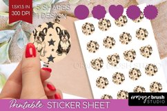 Cute Dogs Round Sticker - Puppy Printable Sticker Sheet Product Image 1