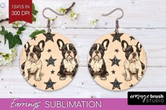 Cute Dogs Round Earrings - Puppy PNG Sublimation Product Image 1