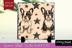 Cute Dogs Slate PNG - Puppy Square Slate Sublimation Product Image 1