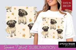 Cute Dogs Square Tshirt Background - Puppy PNG Sublimation Product Image 1