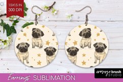 Cute Dogs Round Earrings - Puppy PNG Sublimation Product Image 1