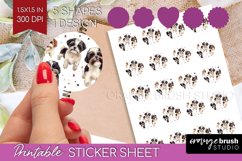 Cute Dogs Round Sticker - Puppy Printable Sticker Sheet Product Image 1