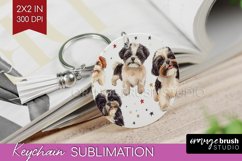Cute Dogs Keychain PNG - Puppy Keychain Sublimation Product Image 1