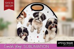 Cute Dogs Lunch Bag - Puppy Lunch Bug PNG Sublimation Product Image 1