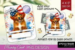 Duck Toller Dog Money Card PNG 4th of July Money Card Holder Product Image 1