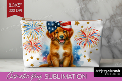 Duck Toller Dog Cosmetic Bag Patriotic Dog Makeup Bag PNG Product Image 1