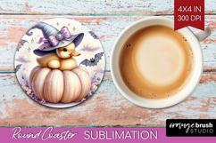 Duckling Halloween Round Coaster Coquette Coaster PNG Product Image 1