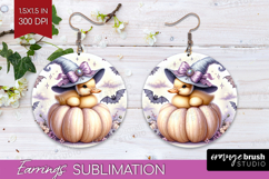 Duckling Halloween Round Earrings Coquette PNG Sublimation Product Image 1