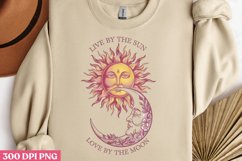 Live By The Sun Love PNG, Sun and Moon Sublimation PNG Product Image 2