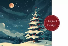 Christmas Tree Tumbler Wrap, Moon Tumbler Sublimation Design Product Image 2