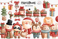 Christmas Santa and friends Clipart, Christmas Clipart Product Image 1