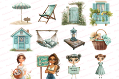 Summer Seaside Cottage Clipart, Set Of 41 Png Bundle Product Image 3