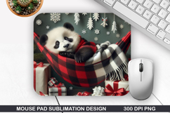 Panda Mouse Pad Sublimation, Christmas Mouse Pad PNG Product Image 1