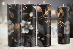 Black & Gold Sublimation, 20 oz Tumbler Wrap Product Image 3