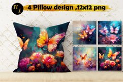 Butterflies Pillow Sublimation design,Butterflies background Product Image 1