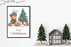 Cartoon Christmas Bear Greeting Card PNG Product Image 2