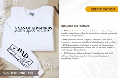 A Man of Few Words - Father's Day Sleeve T shirt Design Product Image 2