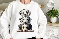Stack Of Dogs Sublimation Clipart, Cute Puppy Clipart Product Image 2