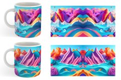 3D Ocean Landscape Mug Wrap | Sublimation Coffee Cup Product Image 5